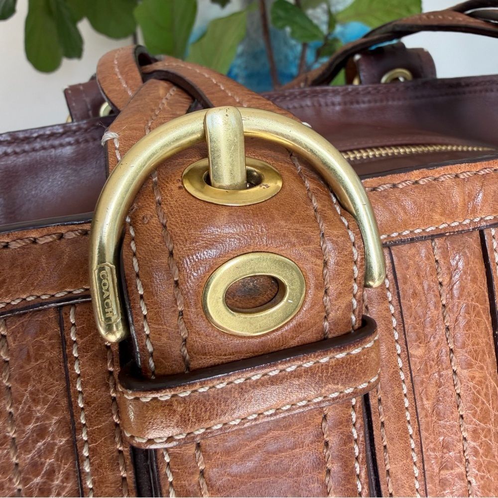 Coach Vintage Y2K Soho Mia Braided Strap Leather Shoulder Tote Bag Tobacco 10049 - Picture 15 of 16
